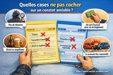 Quelles cases ne pas cocher sur un constat amiable ?