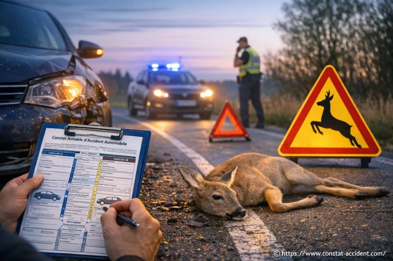 Constat d’accident avec une biche : quelles démarches suivre ?