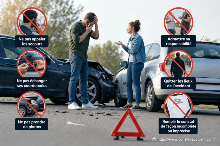 Les erreurs à éviter lors d’un accident de la route pour bien gérer la situation