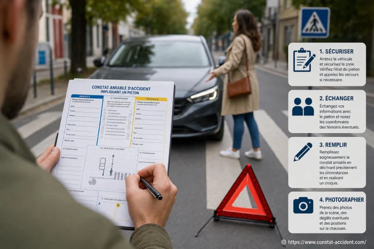 Constat d’accident impliquant un piéton : comment bien le remplir