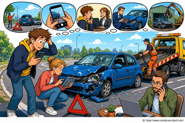 Accident voiture procédure constat amiable