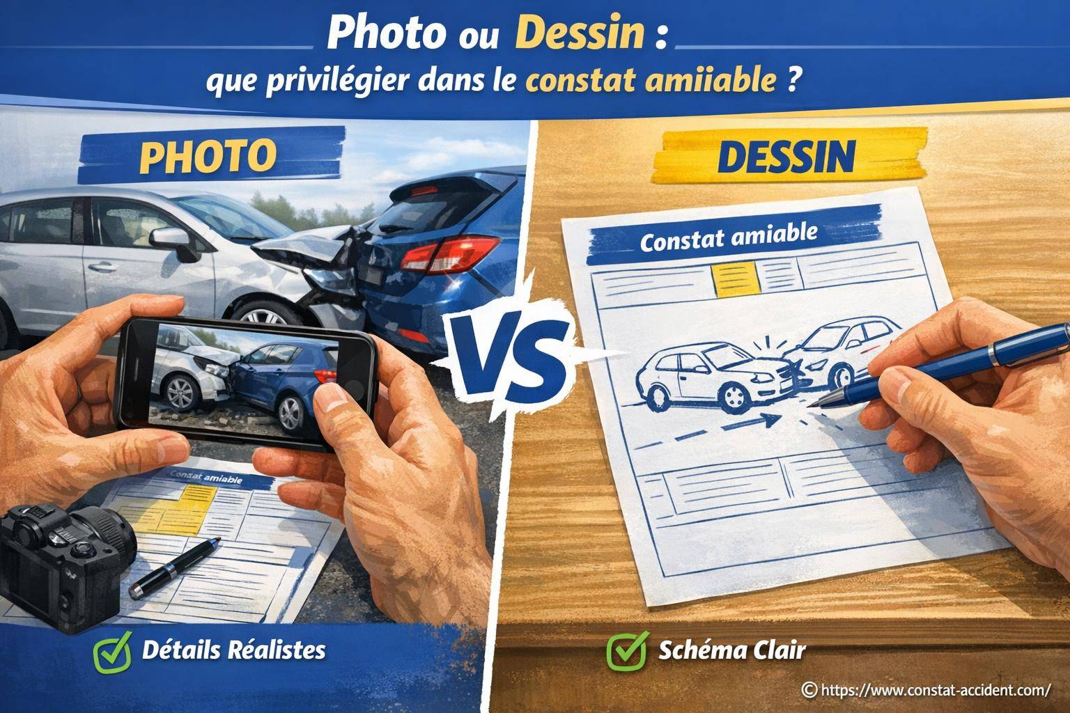 Photo ou dessin : que privilégier dans le constat amiable ?
