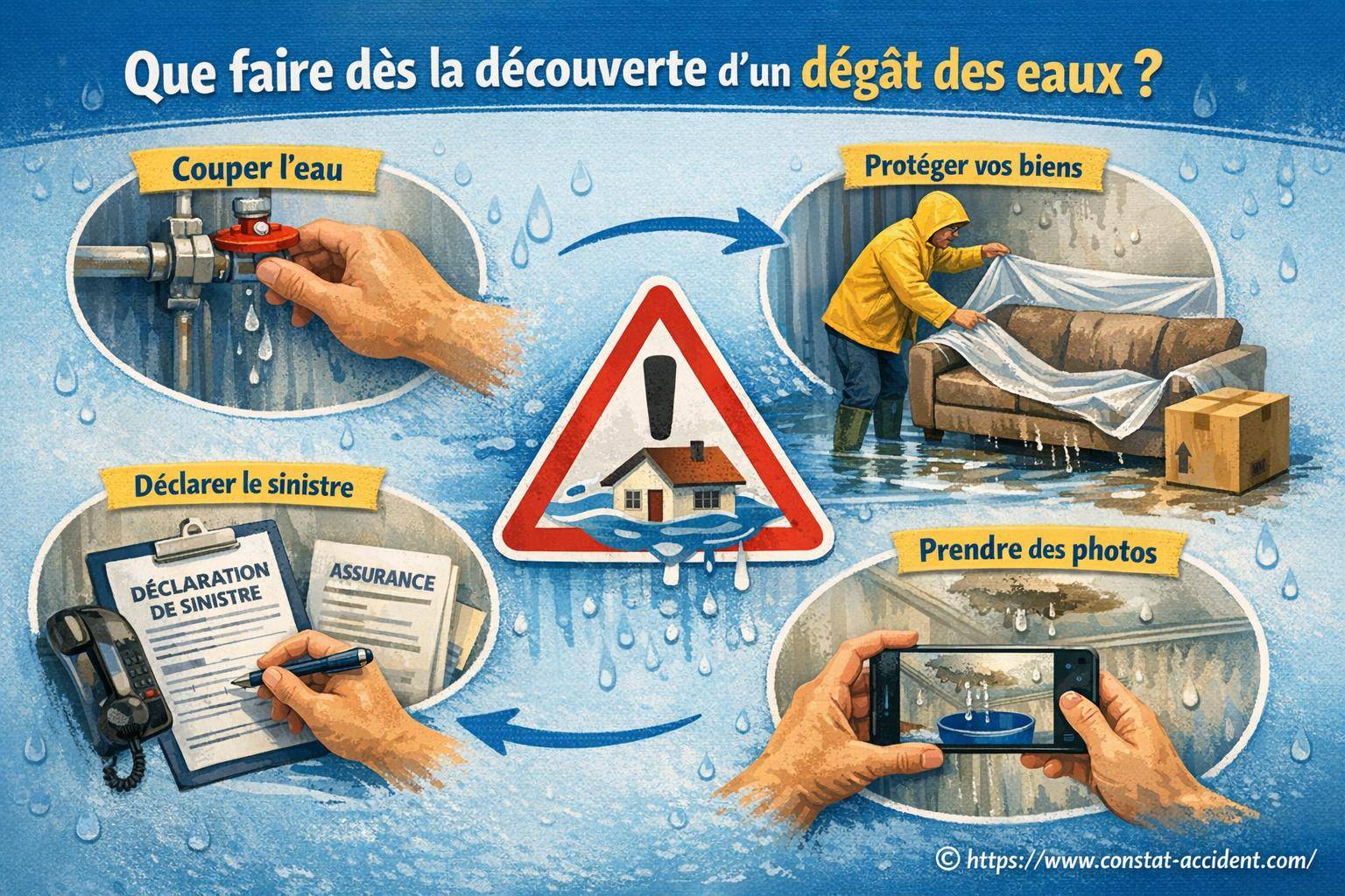 Que faire dès la découverte d'un dégât des eaux ?