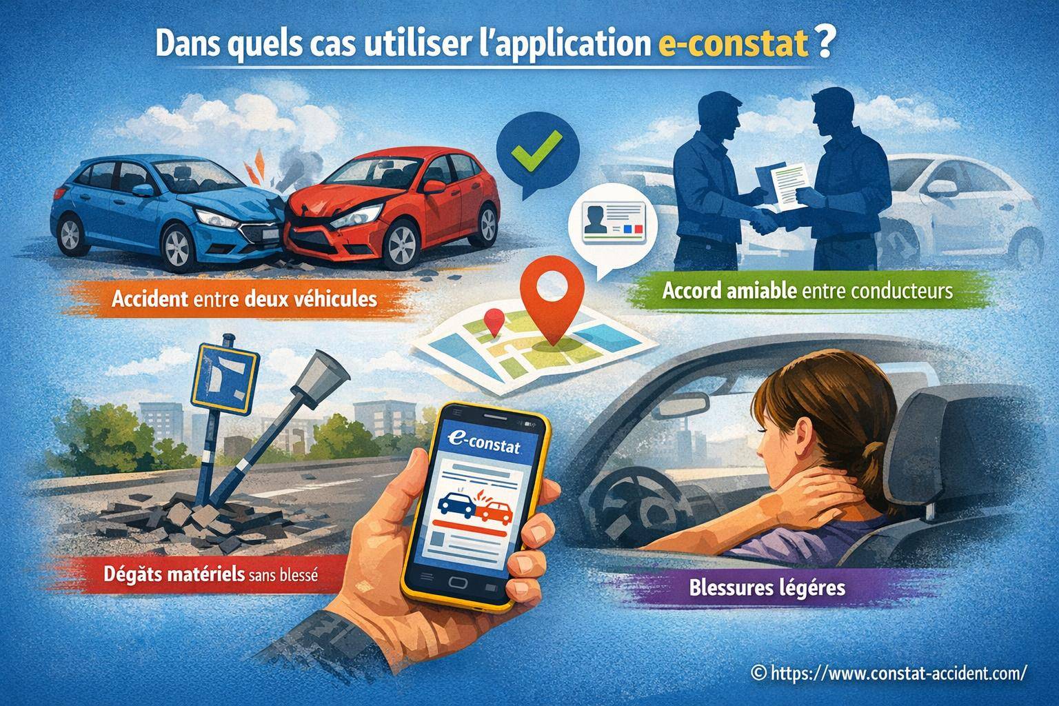 Dans quels cas utiliser l'application e-constat ?