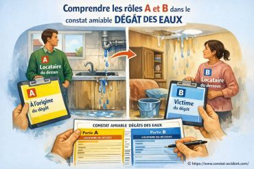 Comprendre les rôles A et B dans le constat amiable dégât des eaux