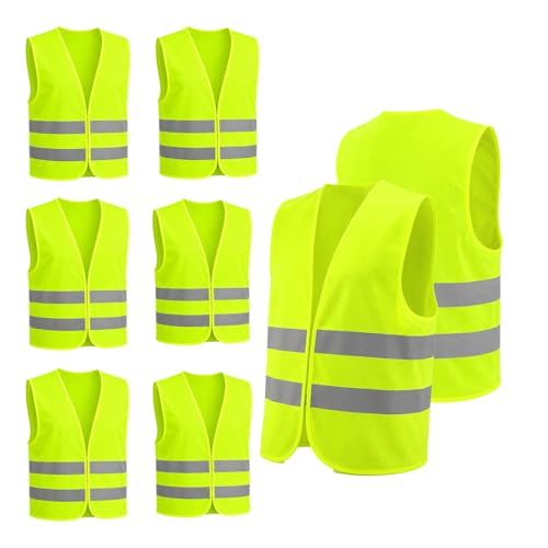 Lot De 8 Gilet Reflechissant, Gilet Jaune Voiture, Gilet Flu