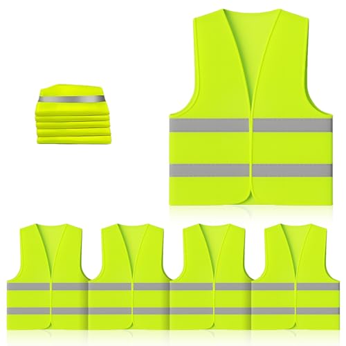 5 Pièces Gilet Reflechissant Jaune, Gilet Jaune de Sécurité,