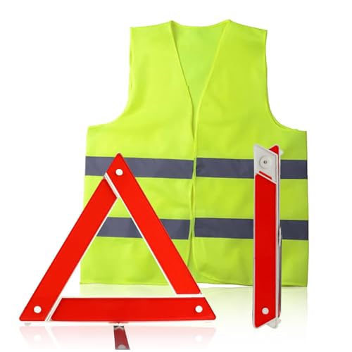 Gtwinsone Triangle et Gilet Jaune pour Voiture Pliable Gilet