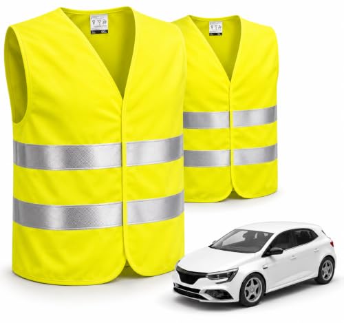 autogadget 2X Gilet de sécurité Jaune pour Voitures ISO20471