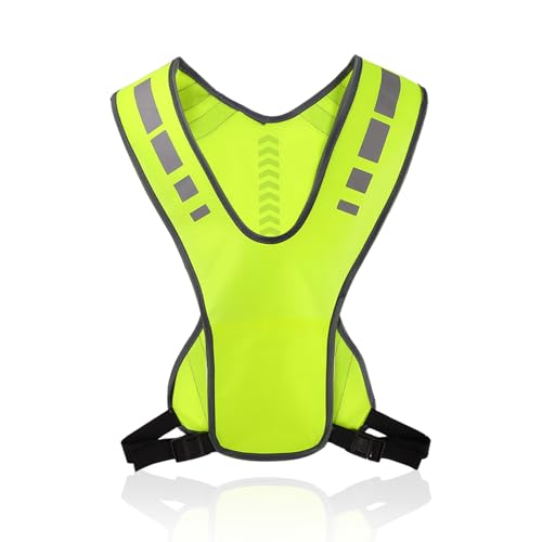 MIMISOLA Gilet Reflechissant Running avec Poche, Gilet Jaune