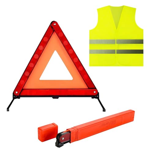 weiclianhp Kit Sécurité Voiture 2 en 1 - Triangle de Signali