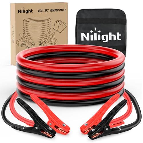 Nilight Câbles de Démarrage pour Batterie de Voiture 8 Gauge