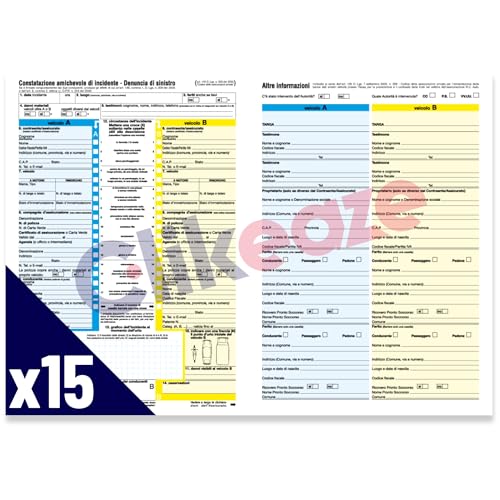 Constatation Amicale Italienne x15 Modules CAI – 4 feuilles 